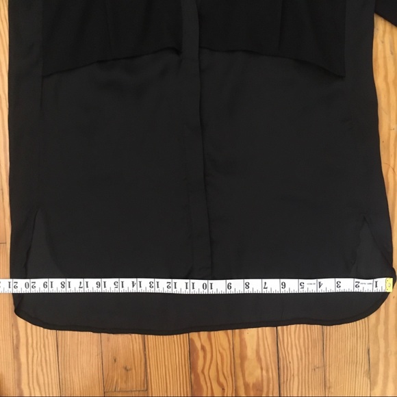 CLOSET CLEAR OUT - sophisticated black georgette and satin oversized shirt - Picture 8 of 10